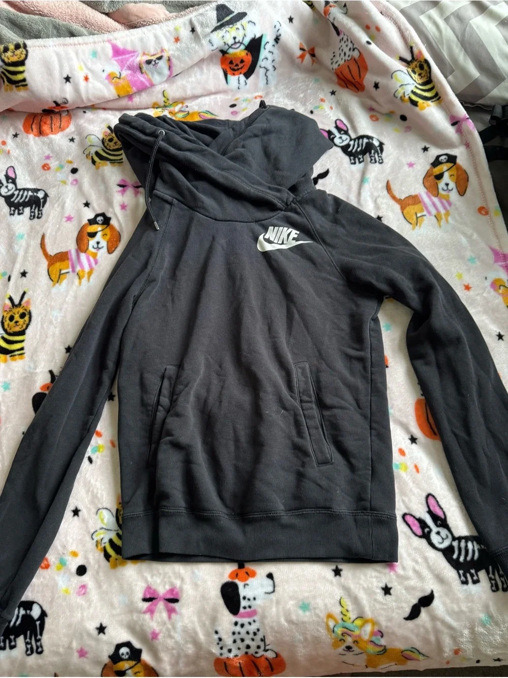 Nike Black Pullover Hoodie with White Swoosh